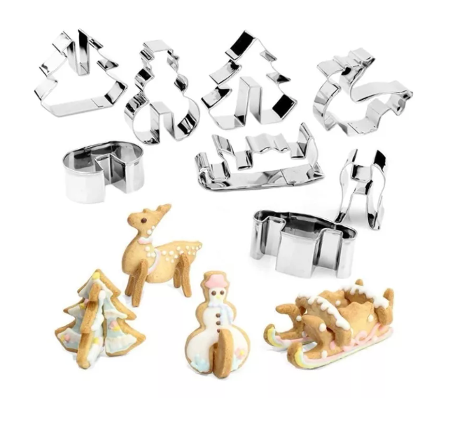 8 Moldes Cortadores De Galleta Navidad