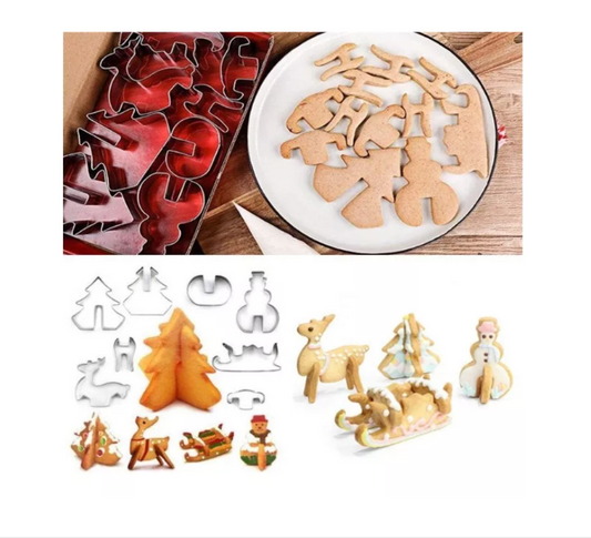 8 Moldes Cortadores De Galleta Navidad