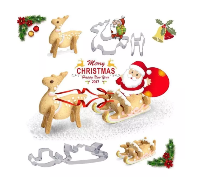 8 Moldes Cortadores De Galleta Navidad