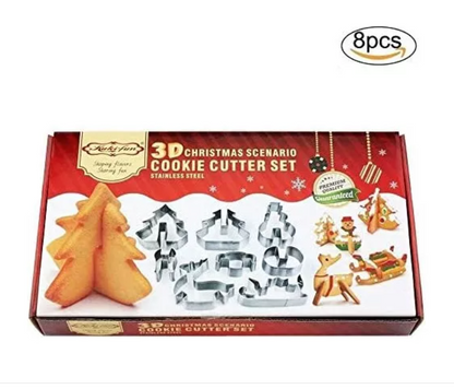 8 Moldes Cortadores De Galleta Navidad