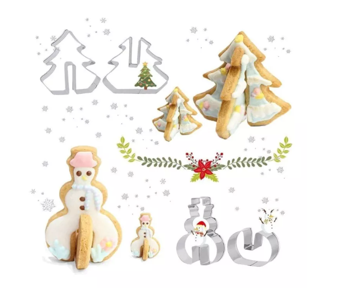 8 Moldes Cortadores De Galleta Navidad