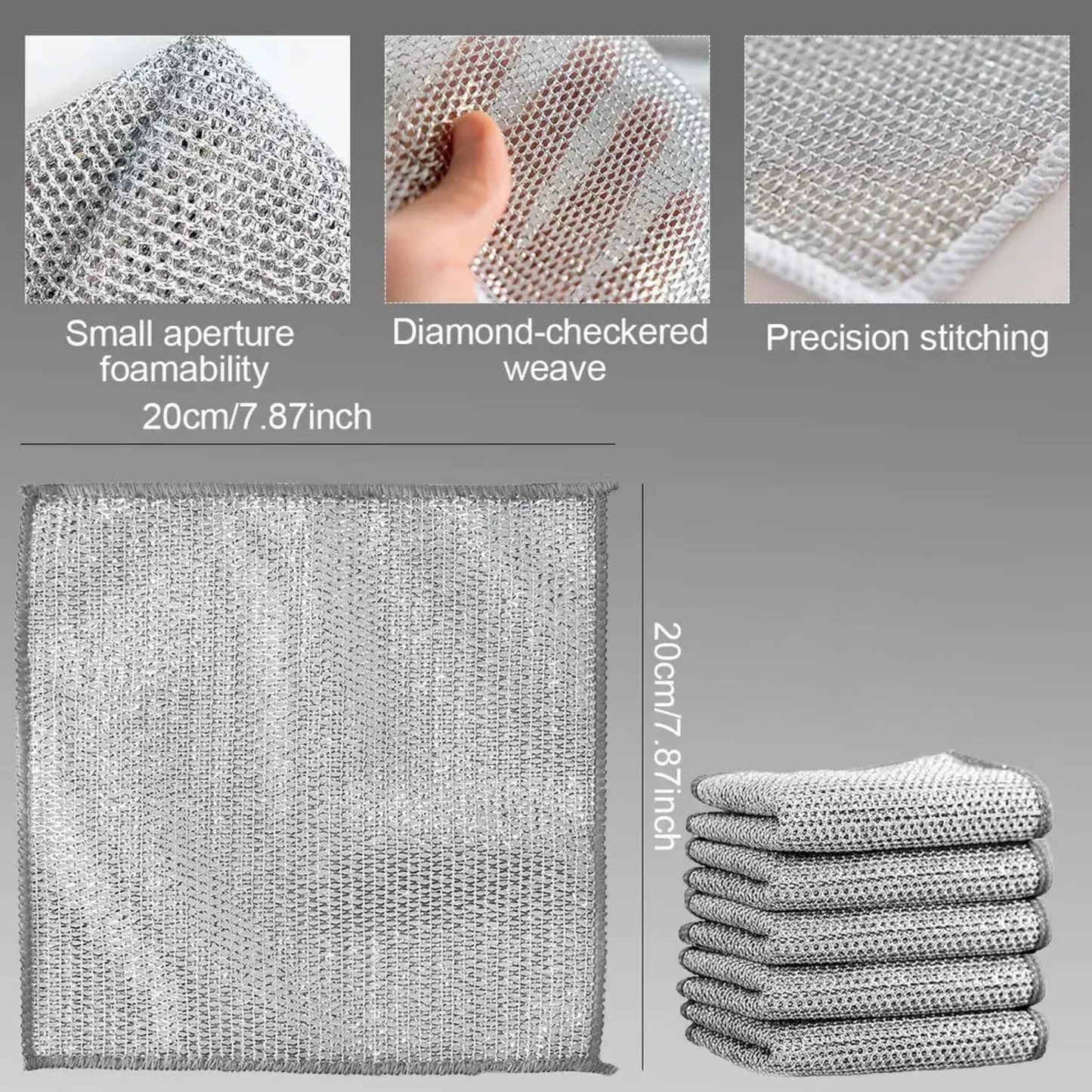 Paños Metálicos Multiuso de Limpieza 5Pc