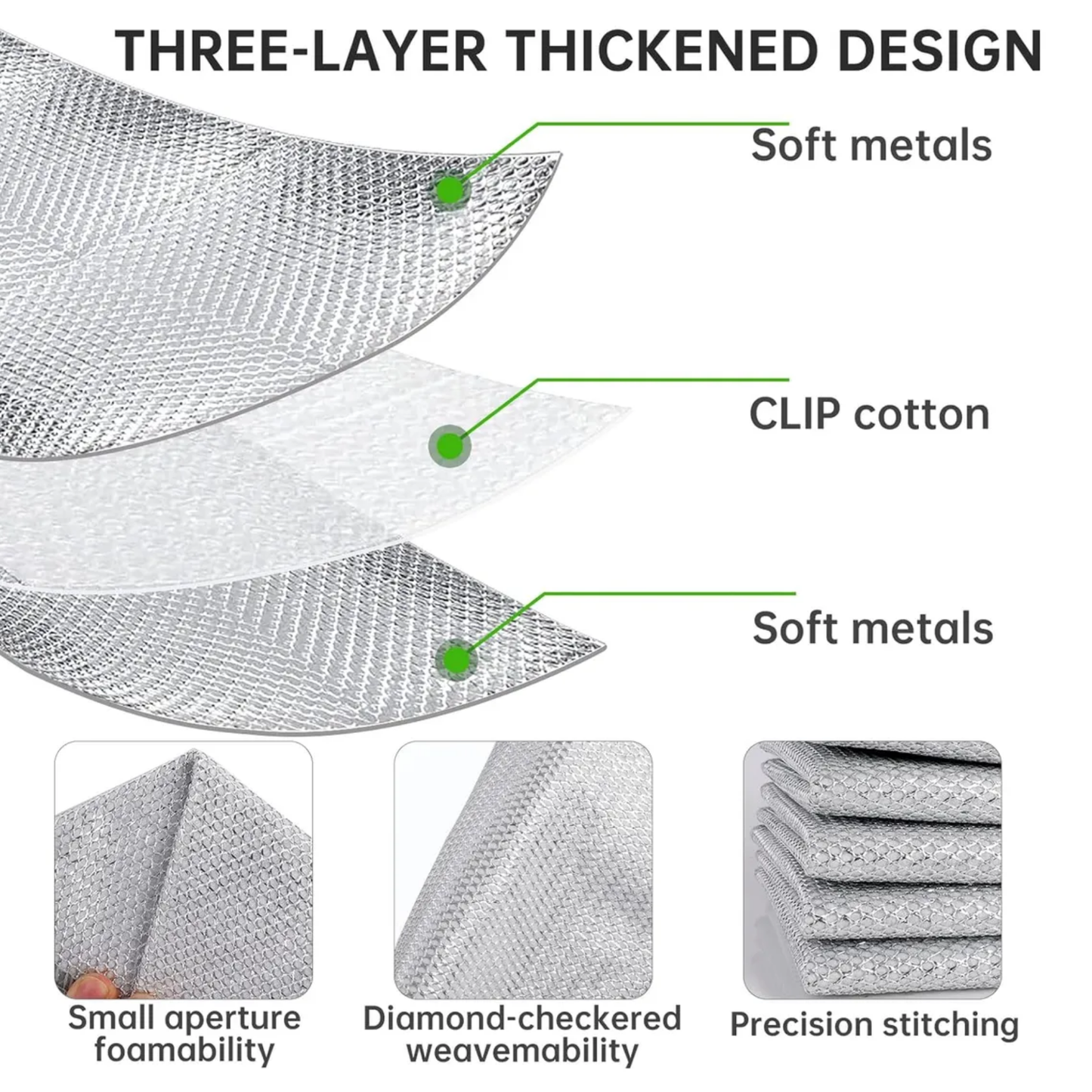 Paños Metálicos Multiuso de Limpieza 5Pc