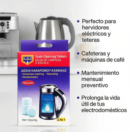 12 Tabletas Efervescentesas Limpieza Hervidor Anti Sarro