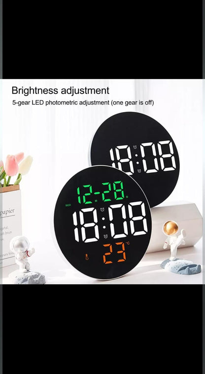 Reloj De Pared Digital Redondo Led Grand