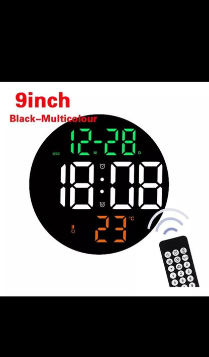 Reloj De Pared Digital Redondo Led Grand