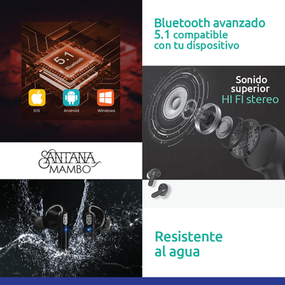 Auriculares Inalámbricos Carlos Santana – Sonido Profesional Bluetooth 5.1