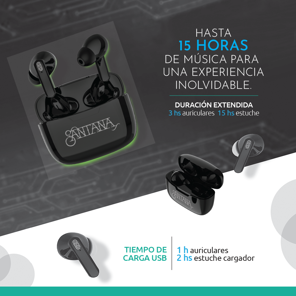 Auriculares Inalámbricos Carlos Santana – Sonido Profesional Bluetooth 5.1
