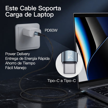Cable USB-C Yesido CA67 2m - Carga Rápida 60W + Datos