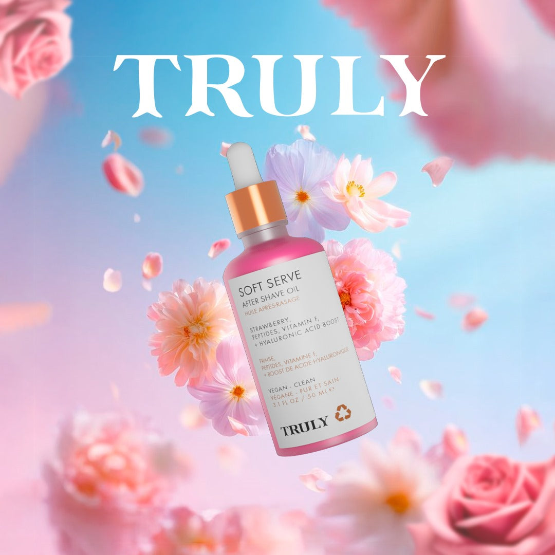 Truly Soft Serve After Shave Oil - Aceite Post Afeitado con Fresa, Péptidos y Vitamina F
