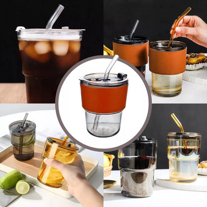 Vaso De Vidrio Hermético Con Bombilla