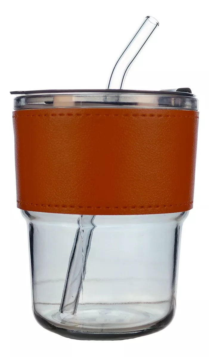 Vaso De Vidrio Hermético Con Bombilla