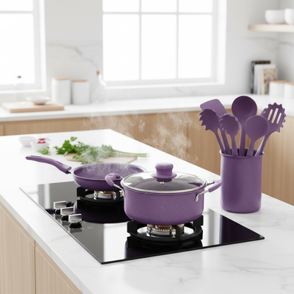 Batería morada en uso