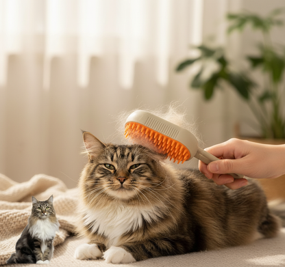 Cepillo para mascotas en uso