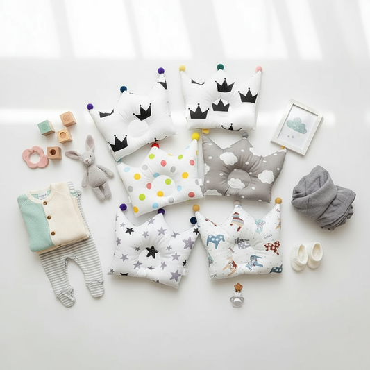 Composición decorativa con cojines para bebé