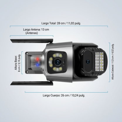 Cámara de Vigilancia WiFi 8MP Exterior - Doble Lente 360°