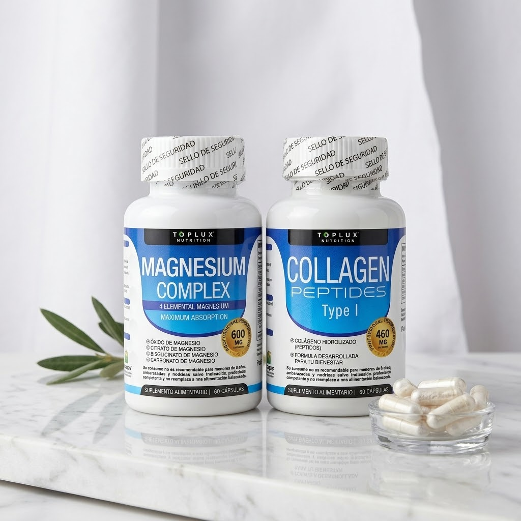 Dúo Fuerza y Flexibilidad: Colágeno Multi-Fuente + Magnesio 600mg (Enfoque en salud física)