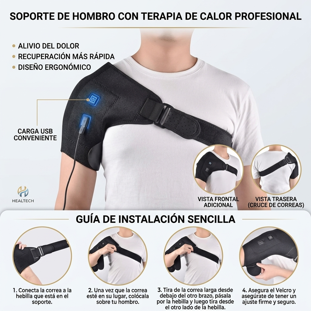 🔥 ¡Dile Adiós al Dolor! Soporte de Hombro con Terapia de Calor Avanzada