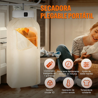 Secadora Portátil Inteligente 2 en 1 | Secado Rápido y Seguro para Viajes y Hogar