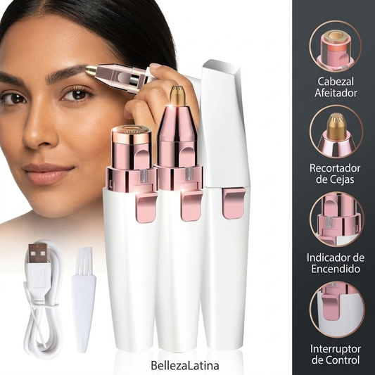 Depiladora Facial 2 en 1 – Depilación y Recorte de Cejas Sin Dolor | Portátil y Recargable