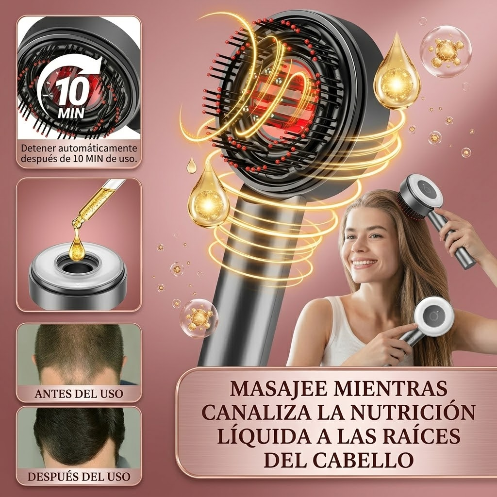 Cepillo Masajeador Cabello Terapia Luz