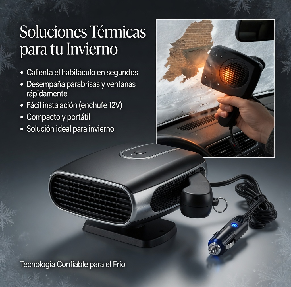 Calentador de Auto 2 en 1 Desempañador - Calor Rápido y Económico para tu Coche
