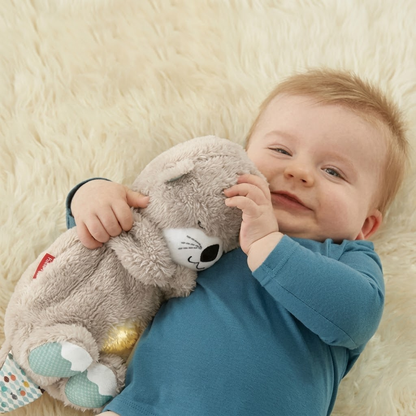 Nutria Peluche Calmante Gris - Sensor Luz Sonido Bebé