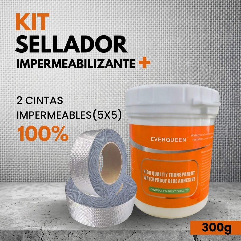 2 CINTA IMPERMEABLE TRANSPARENTE 5x5 – Sellador Adhesivo de Caucho Invisible