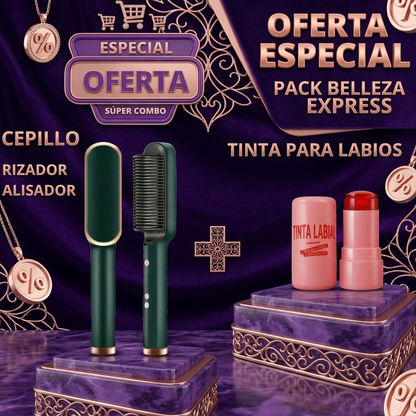 🌟 ¡Pack Belleza Express – Cabello de salón + Labios impactantes en minutos! 💇♀️💋