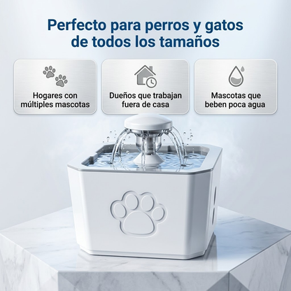Fuente de Agua Eléctrica para Mascotas 2,5L – Hidratación Constante y Saludable