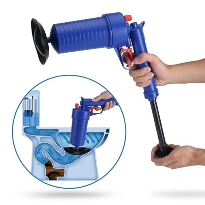 Pistola Destapa Baño y Desagües - Desobstructor de Alta Presión con 3 Adaptadores