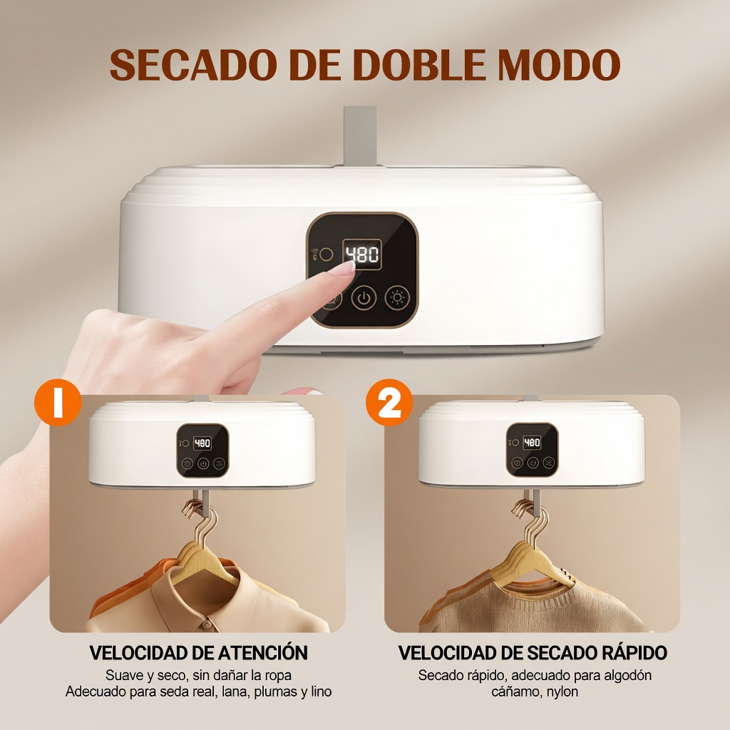 Secadora Portátil Inteligente 2 en 1 | Secado Rápido y Seguro para Viajes y Hogar
