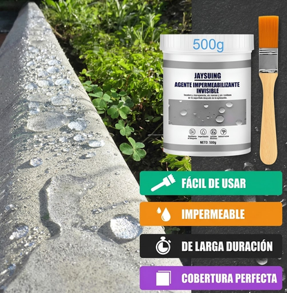 Sellador Impermeable Invisible Transparente 500g + Brocha | Protección Duradera Sin Alterar Apariencia