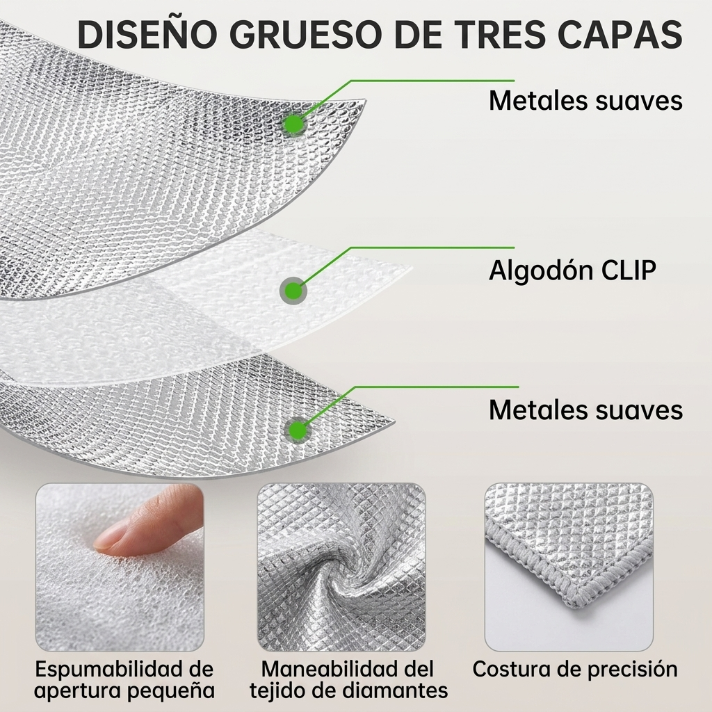 Paños Metálicos Multiuso 5 Piezas – Adiós Birutilla para Siempre 💥