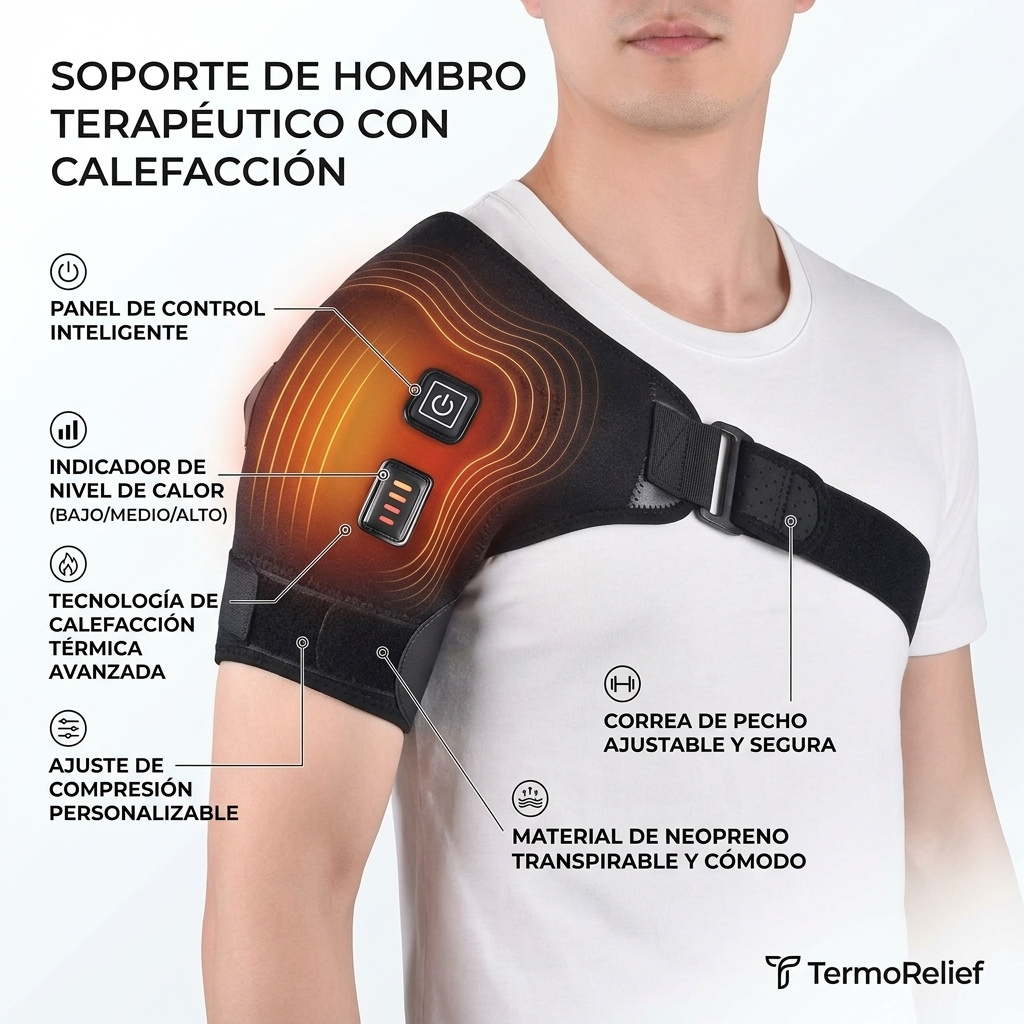 🔥 ¡Dile Adiós al Dolor! Soporte de Hombro con Terapia de Calor Avanzada