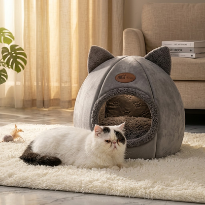 Cama Semicerrada para Mascotas XL – Suave, Cómoda y Antideslizante