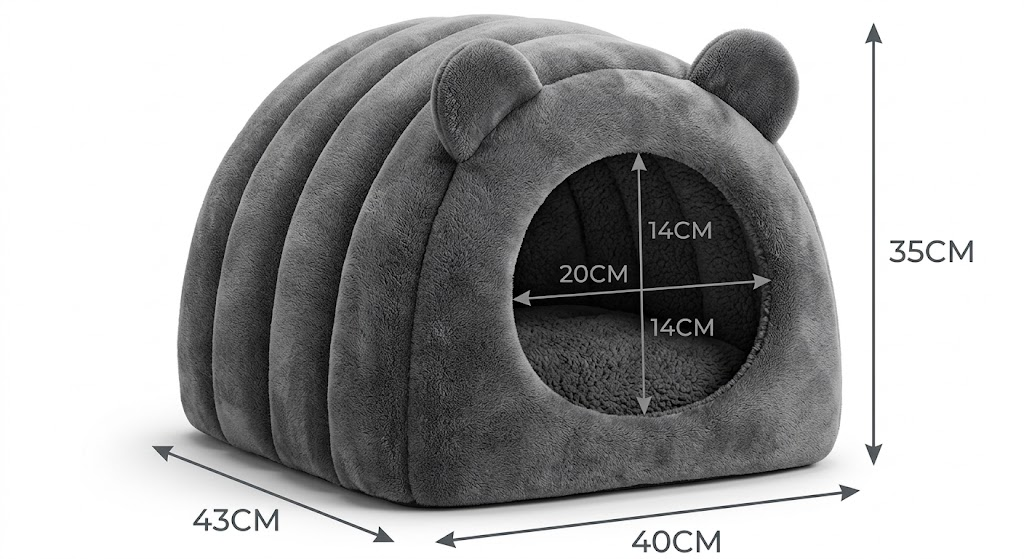 Cama Cueva para Mascotas – Suave, Esponjosa y Cálida