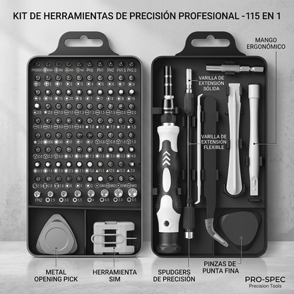 🔧 Set 115 Pcs Destornilladores de Precisión Torx Magnéticos – Kit Profesional de Reparación