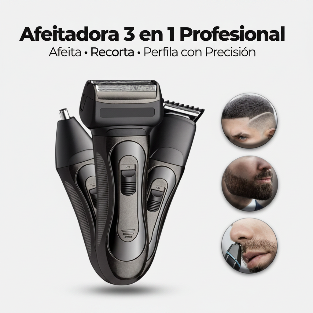 Afeitadora Multifunción 3 en 1 – Recargable