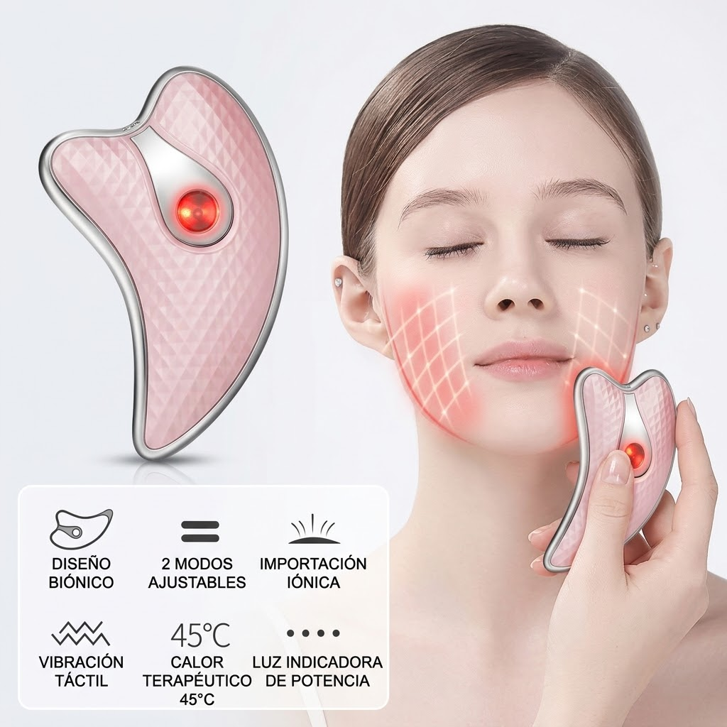 ✨ Rejuvenece y Reafirma tu Piel: Masajeador Facial y de Cuello con Fototerapia LED y Microcorriente
