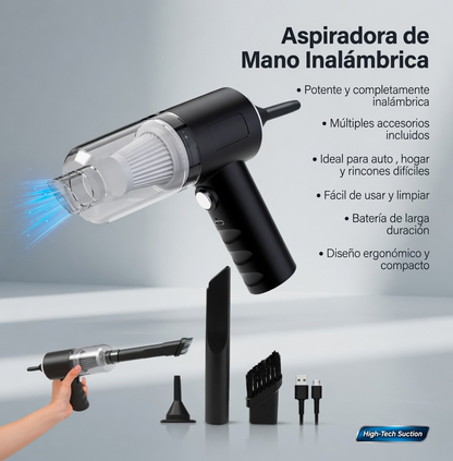 Mini Aspiradora Portátil Recargable Inalámbrica para Auto y Hogar