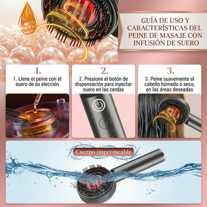 Cepillo Masajeador Cabello Terapia Luz
