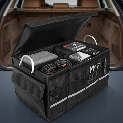 Caja Organizadora para Maletero Plegable Impermeable Negra – ¡Adiós al Caos en tu Cajuela! 🚗🛠️