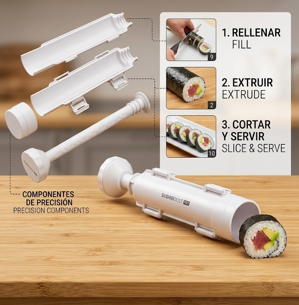 🍣 ¡Prepara Sushi de Restaurante en Casa! Máquina Creadora de Sushi Rolls