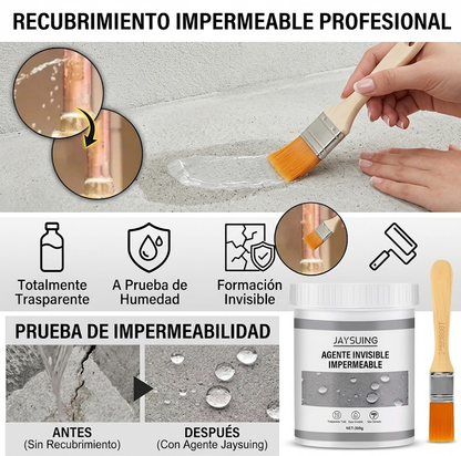Sellador Impermeable Invisible Transparente 500g + Brocha | Protección Duradera Sin Alterar Apariencia