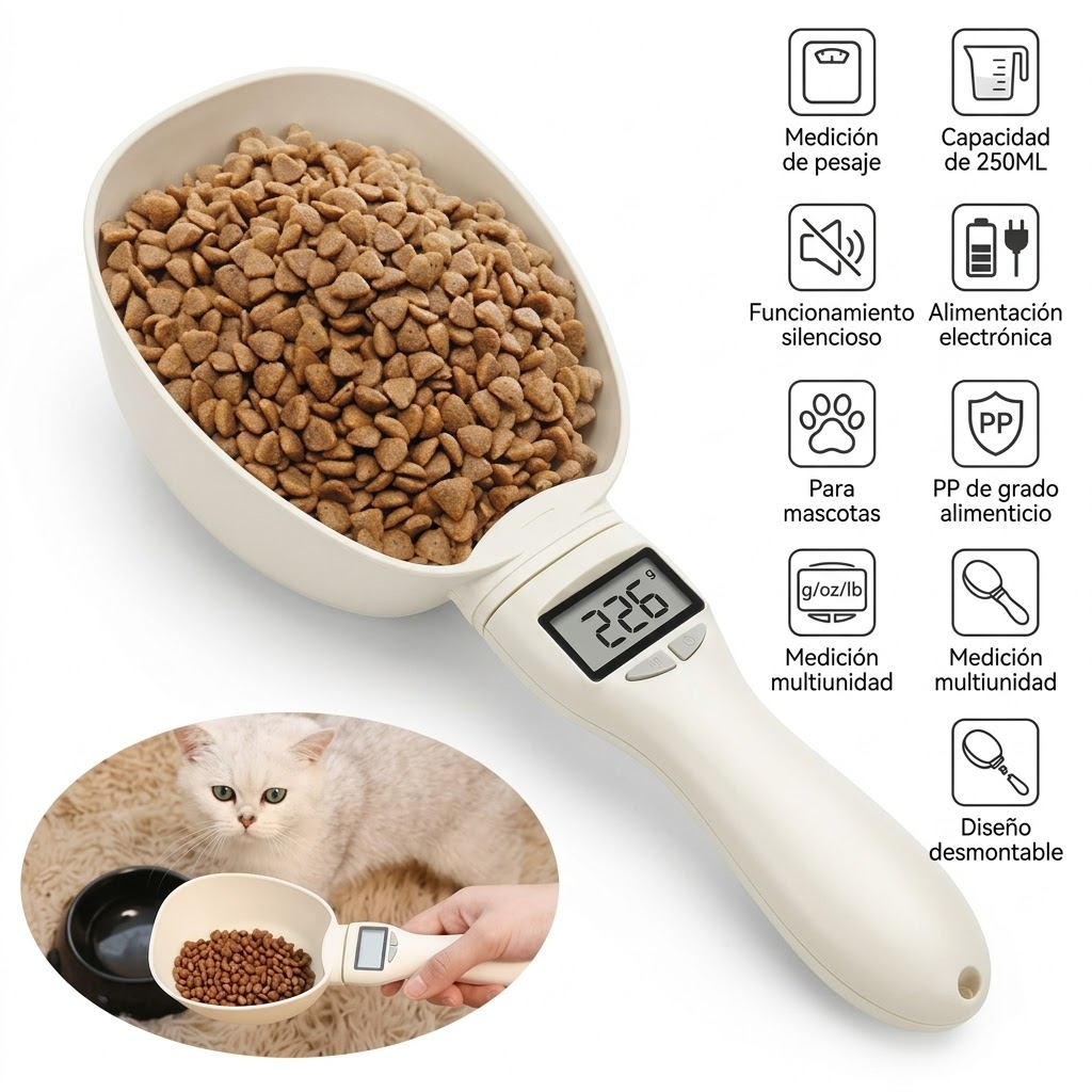 Báscula de Comida para Mascotas – Precisión y Control en la Alimentación