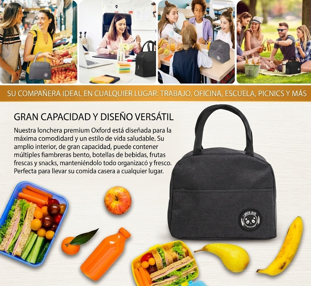 Bolsa Térmica de Almuerzo 6L – Mantén tus Comidas Frescas y Organizadas