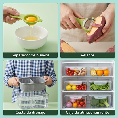 🔥 Picador de Verduras 22 Piezas - Cortador Profesional 13 Cuchillas