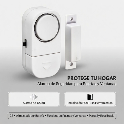 Alarma para Puerta y Ventana con Sensor Magnético – 90dB de Seguridad
