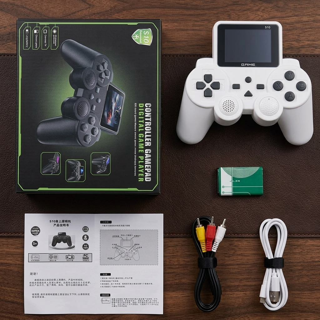 Consola Portátil S10 Retro – 520 Juegos Clásicos Incluidos, Pantalla 2.4" HD + Salida TV AV | ¡Nostalgia al Instante!